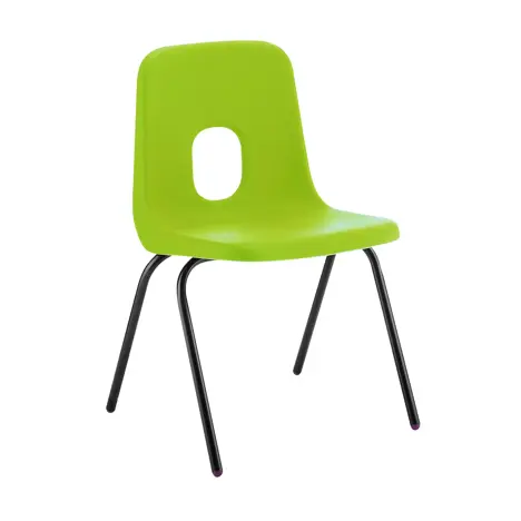 E Series Polypropylene Classroom Chair - 4 Black Legs - Size EB - Acid